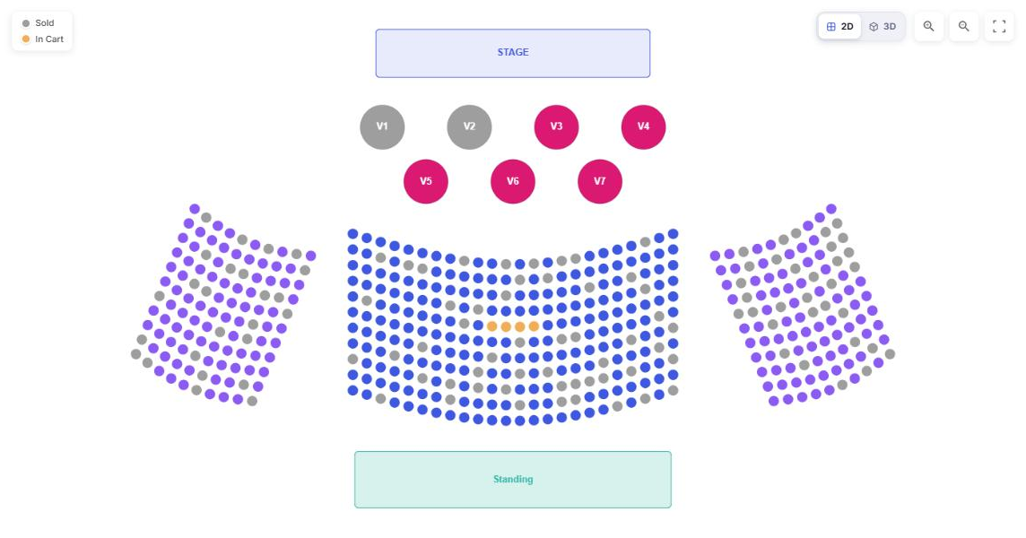 2D – the classic seat plan.