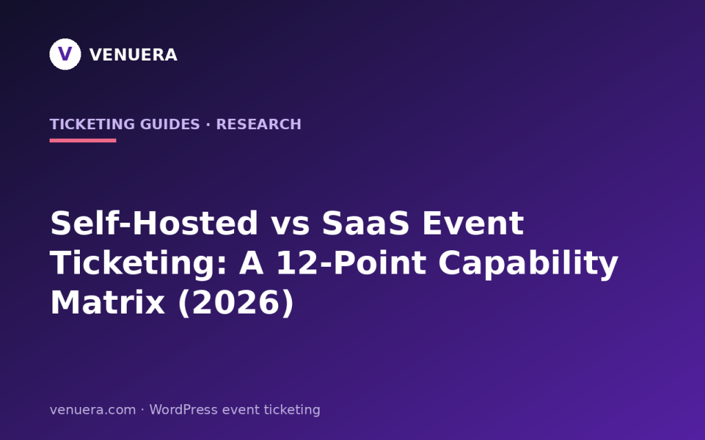 Self-Hosted vs SaaS Event Ticketing: A 12-Point Capability Matrix (2026)